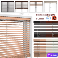 Wooden Blinds And Windows 3D Model