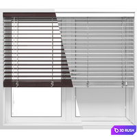 Wooden Blinds And Windows 3D Model Vray, Corona