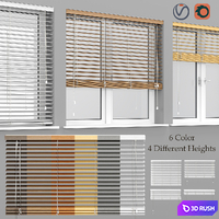 Blinds Wooden 3D Model Vray, Corona