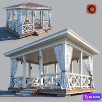 Wooden arbor 3D Model Corona