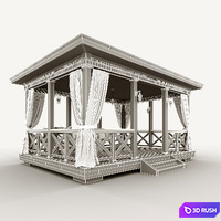 Wooden arbor 3D Model Corona