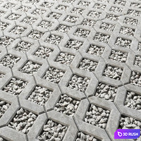 Square gravel stone 3D Model Vray