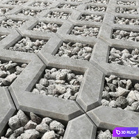 Square gravel stone 3D Model Vray
