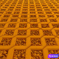 Square gravel stone 3D Model Vray