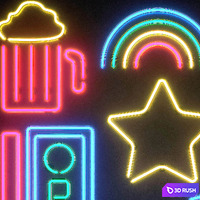 Light modules. Set 12. Neon 3D Model Vray, Corona
