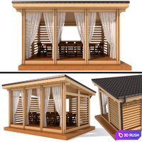 Arbor in a modern style 3D Model Vray, Corona