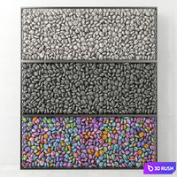 Gabion medium pebble 3D Model Vray