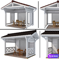 Arbor in a modern style (2 options) 3D Model Vray, Corona