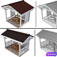 Arbor in a modern style (2 options) 3D Model Vray, Corona