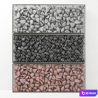 Gabion big rock stone 3D Model Vray
