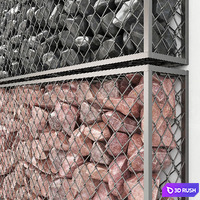 Gabion big rock stone 3D Model Vray