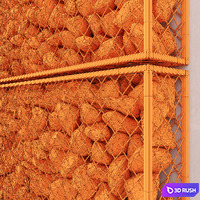 Gabion big rock stone 3D Model Vray