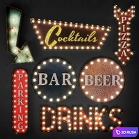 Lighted Metal sign. Set 15