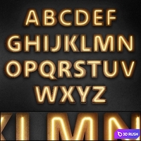 Light modules. Set 09. Neon Alphabet