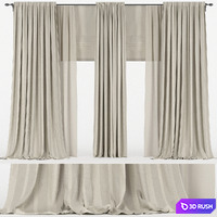 Brown curtains with tulle and roman.