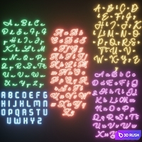 Neon set 5 3D Model Corona