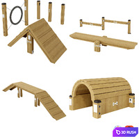 EQUIPMENT FOR THE DOG PARK 3D Model Vray, Corona