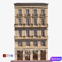 Facade for background 9 3D Model Vray, Corona