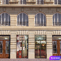 Facade for background 9 3D Model Vray, Corona