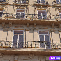 Facade for background 9 3D Model Vray, Corona