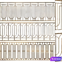 Fence set 03 3D Model Vray, Corona