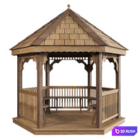 Hexagonal gazebo 3D Model Corona