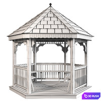 Hexagonal gazebo 3D Model Corona