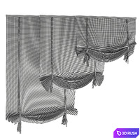 Roman blinds 14 3D Model Vray
