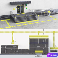Adaptation of the entrance to the building for the disabled. Part 2 3D Model Corona