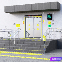 Adaptation of the entrance to the building for the disabled. Part 2 3D Model Corona