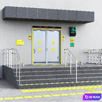 Adaptation of the entrance to the building for the disabled. Part 2 3D Model Corona