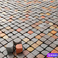 Cube stone granite decoration / Stone cubes for decoration. (Paving stones) 3D Model Vray