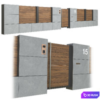 Fence with intercom 3D Model Corona