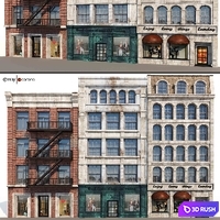 Architectural facades volA8 3D Model Vray, Corona