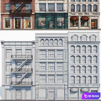 Architectural facades volA8 3D Model Vray, Corona