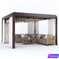 Garden Arbor with sofa Eivissa Ethimo 3D Model Vray, Corona