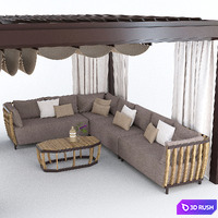 Garden Arbor with sofa Eivissa Ethimo 3D Model Vray, Corona