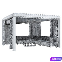 Garden Arbor with sofa Eivissa Ethimo 3D Model Vray, Corona