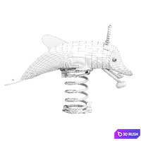 Spring Rocking Dolphin Kompan 3D Model Corona