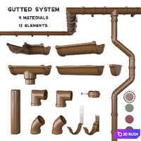 Gutter system 3D Model Vray