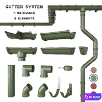 Gutter system 3D Model Vray