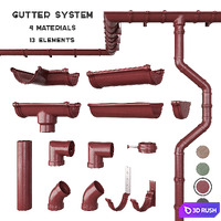 Gutter system 3D Model Vray