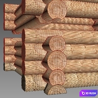 Canadian cabin 3D Model Vray, Corona