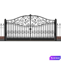 Classic gate and fence 3D Model Corona