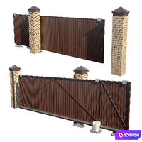 Fence set 3D Model Vray