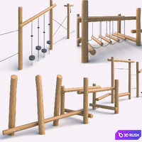 Agility Trail. Kompan 3D Model Vray, Corona
