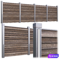 Wooden fence 3D Model Corona