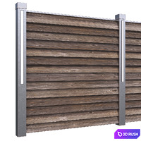 Wooden fence 3D Model Corona