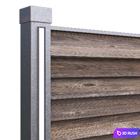 Wooden fence 3D Model Corona