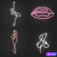Neon light. Set 3 3D Model